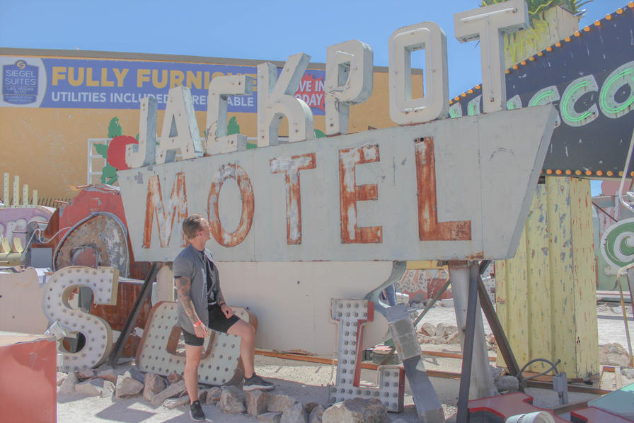 Neon museum Las Vegas one way one world