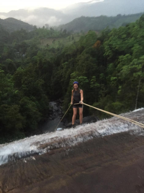 Sri Lanka waterfall abseiling